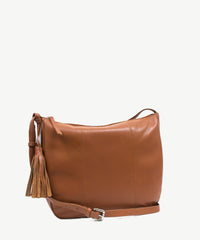 Sassy Duck Jasmine Leather Cross Body Bag in Tan front view