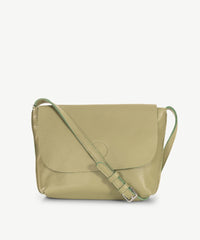 Sassy Duck Maya Leather Cross Body Bag in Sage Green