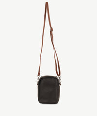 Sassy Duck Judy Leather Cross Body Bag in Black detail view
