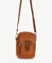 Sassy Duck Judy Leather Cross Body Bag in Tan