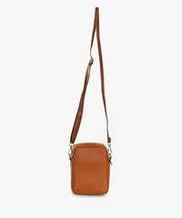 Sassy Duck Judy Leather Cross Body Bag in Tan front view