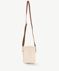 Sassy Duck Judy Leather Cross Body Bag in White detail view