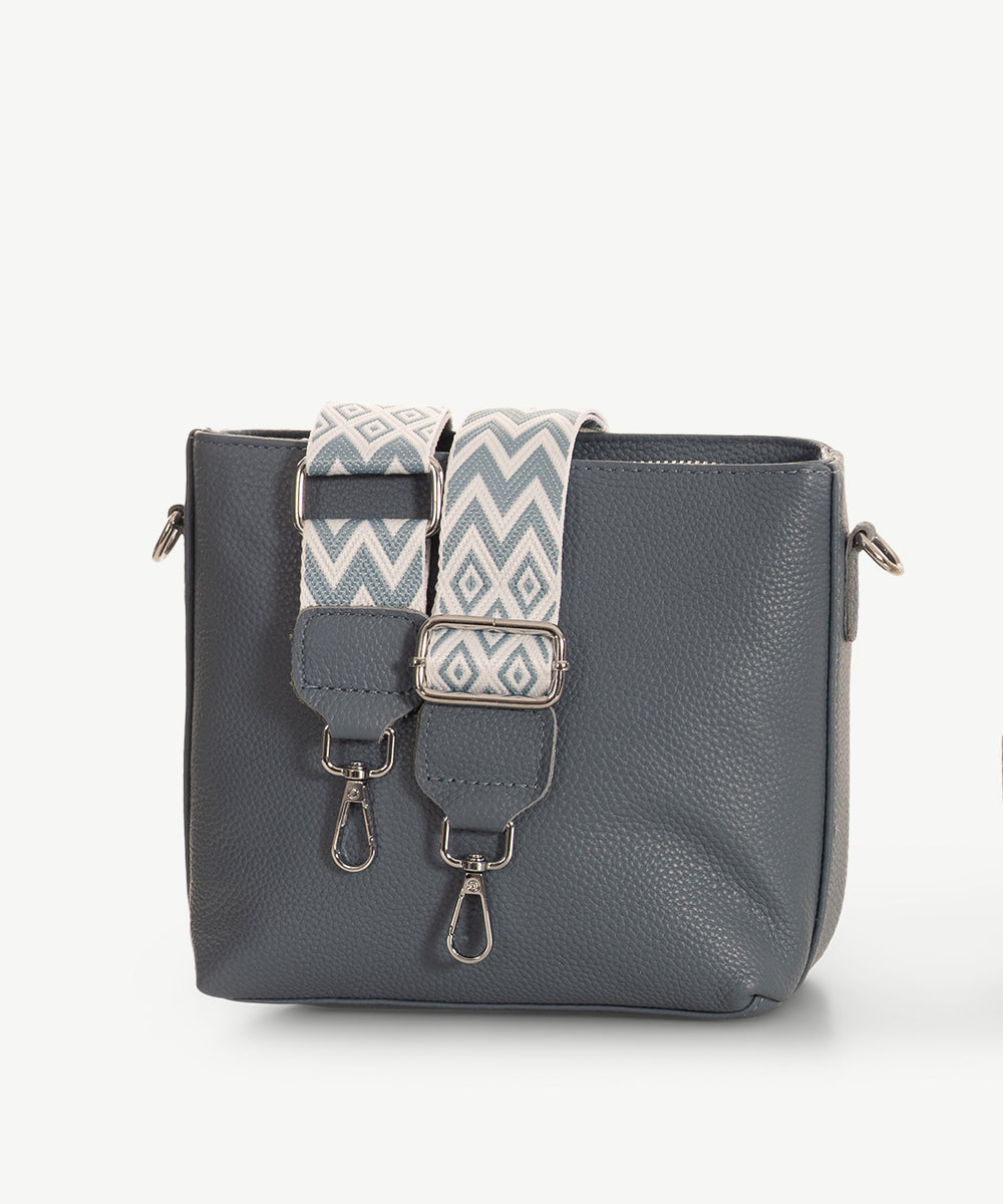 Sassy Duck Leah Leather Cross Body Bag in Blue