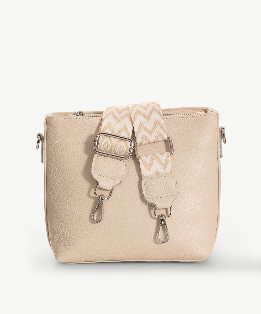 Sassy Duck Leah Leather Cross Body Bag in White