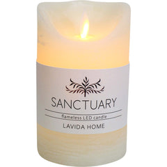 Candle Flameless 7.5x7.5x12cm Ivory