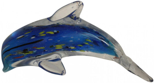 Glass Dolphin Silver/blue