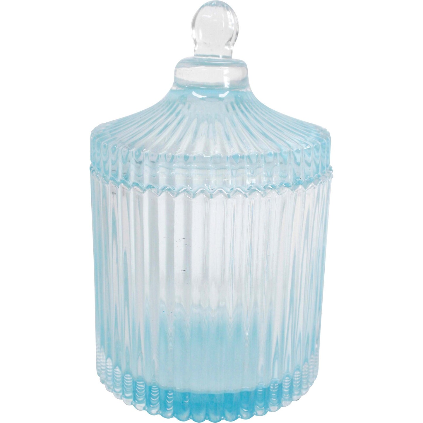 Glass Cannister Blue 10cm X 16cm