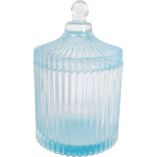 Glass Cannister Blue 10cm X 16cm