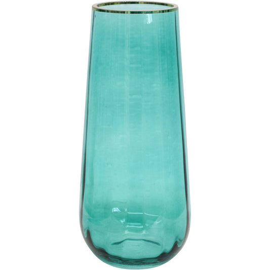 Vase Glass Teal Blue 25cm