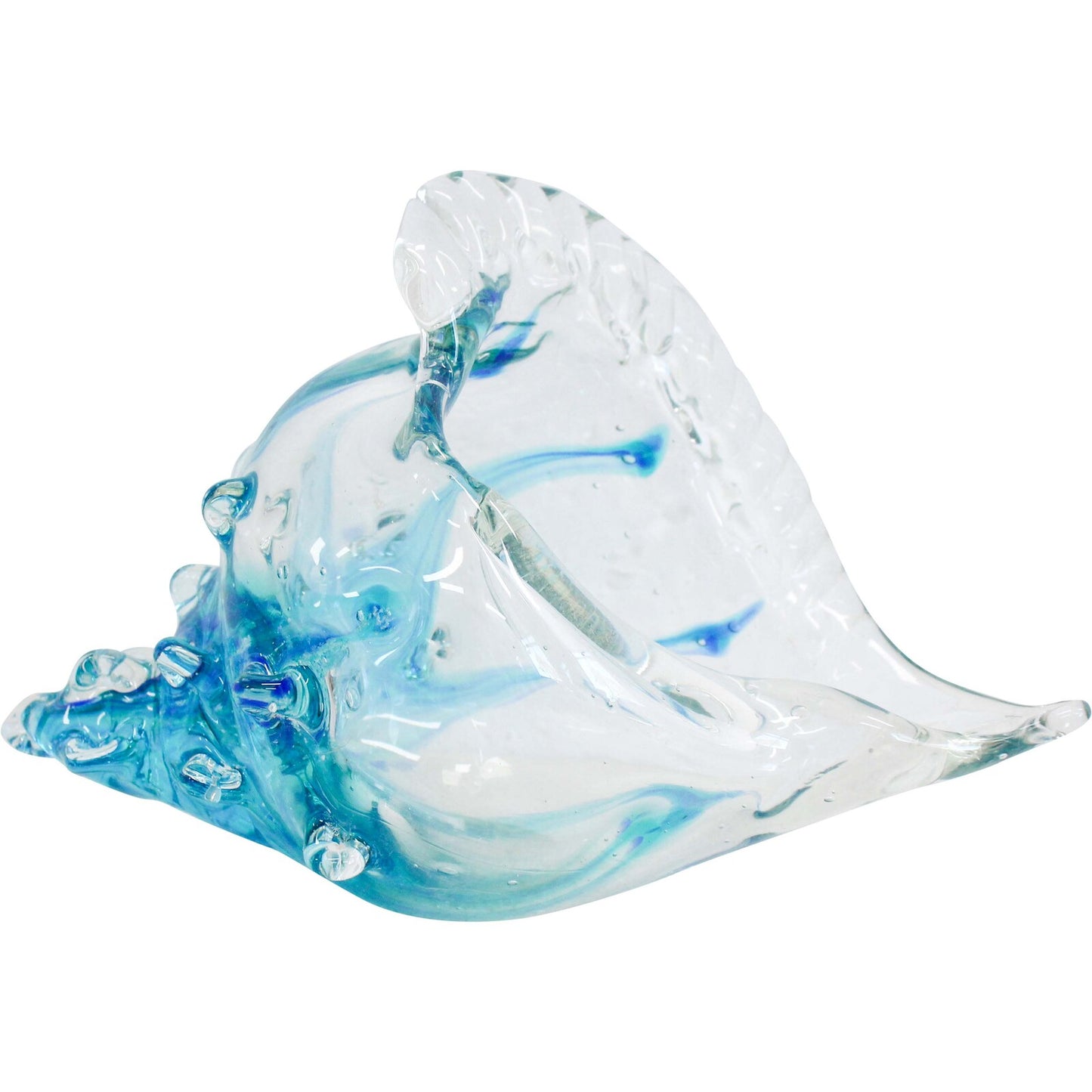 Glass Conch Shell Clear/blue