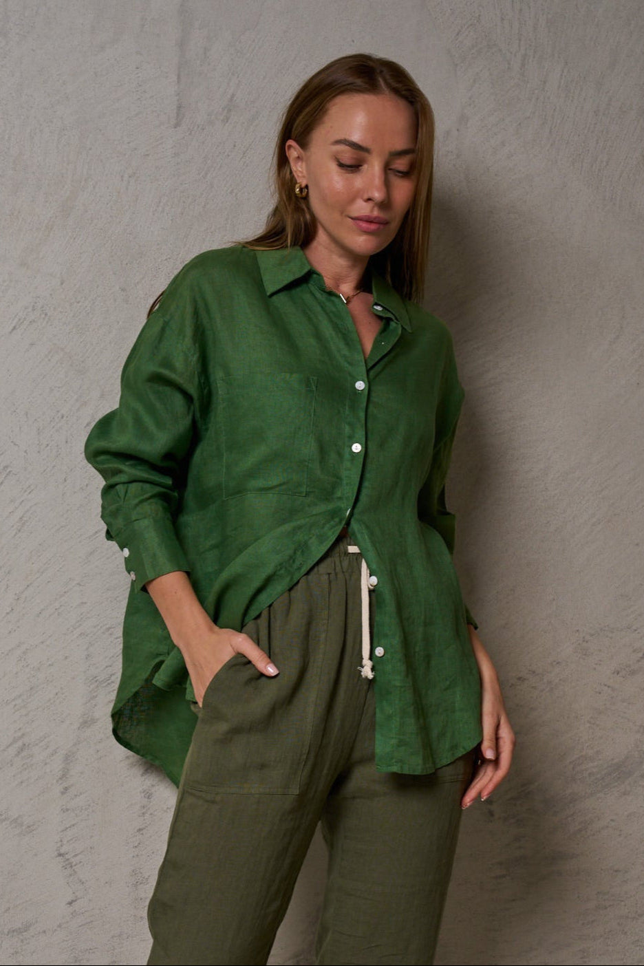 Valeria Label Millie Shirt - Fern Green