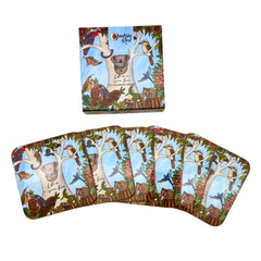 Banksia Red Life in a Gumtree coasters, set of six designs