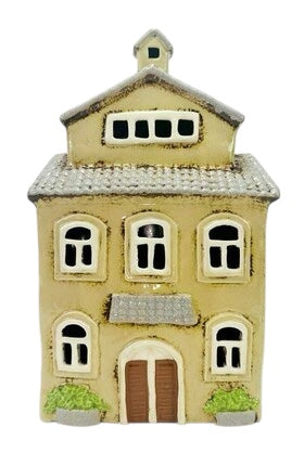 Ceramic Cream Garden House Tealight Holder