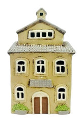 Ceramic Cream Garden House Tealight Holder