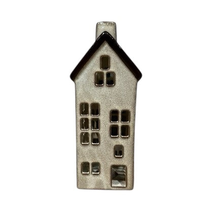 Ceramic Large Beige House Tealight Holder