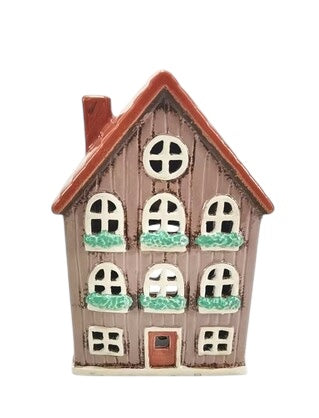 Ceramic Country House Tealight Holder