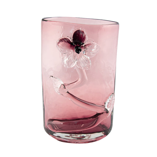 Pink Glass Flower Vase