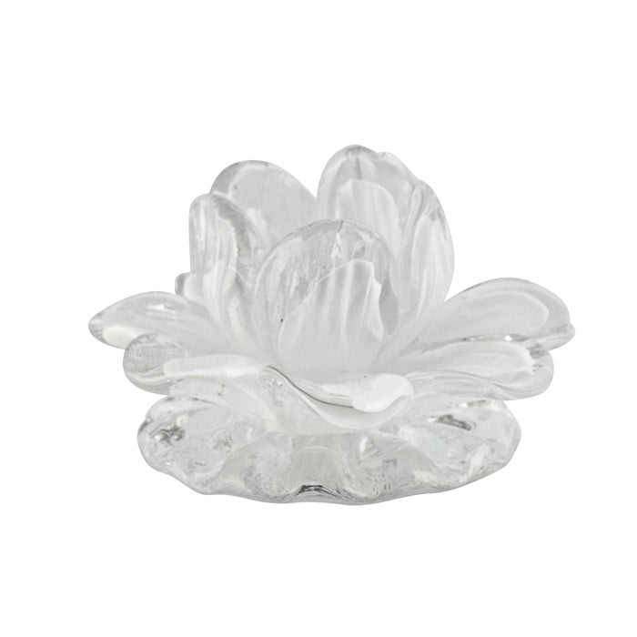 White Glass flower Votive