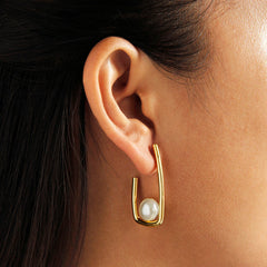 Sculptural Pearl Drop Earrings