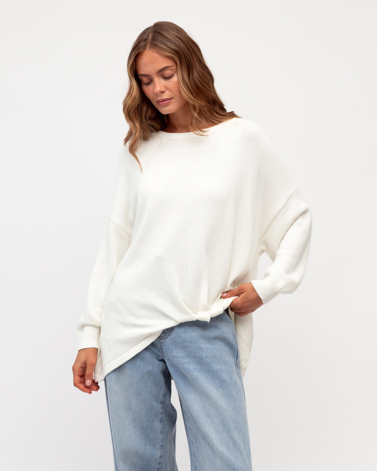 Oversized Tuck Front Knit - Off-White