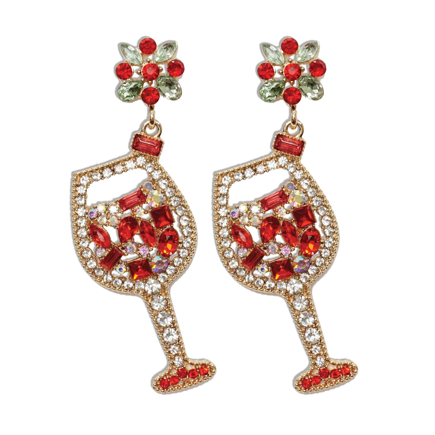 Earrings Red Wine Glasses