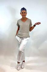 Linen Blend Top - Beige