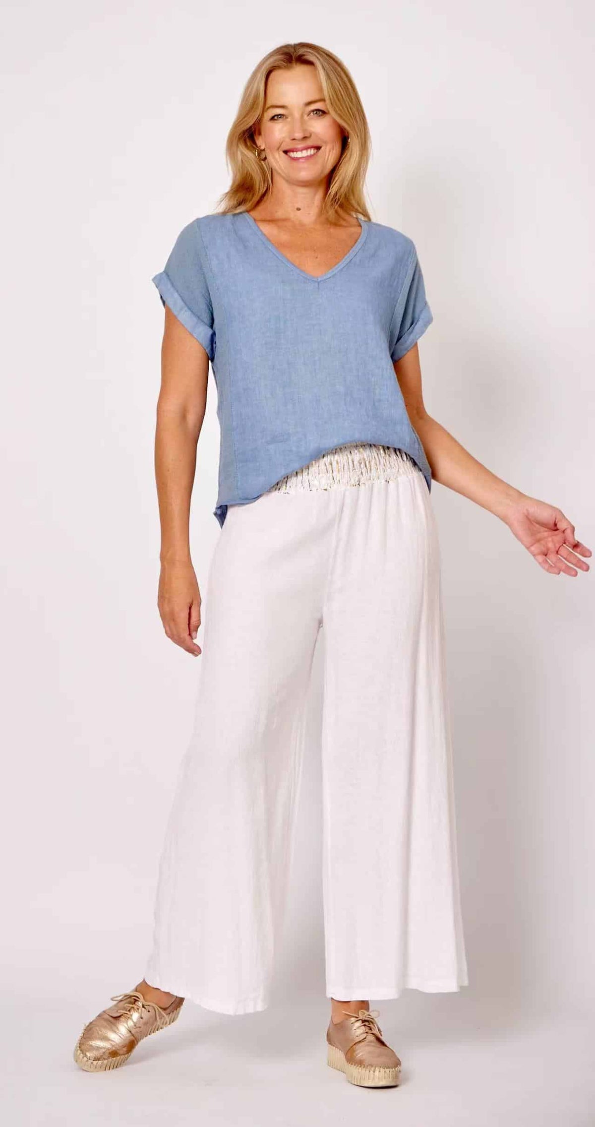 Linen Blend Top - Jeans