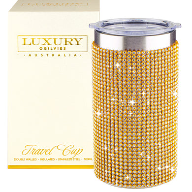 Diamonte Gold Travel Mug