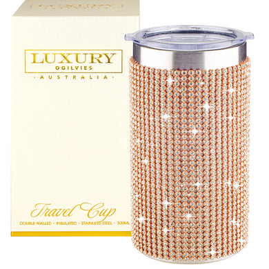 Diamonte Rose Gold Travel Mug