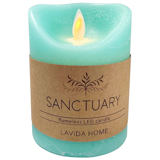 Turquoise Flameless Candle Small