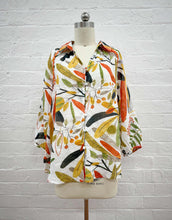 Load image into Gallery viewer, Linen Blouse Leaves Print