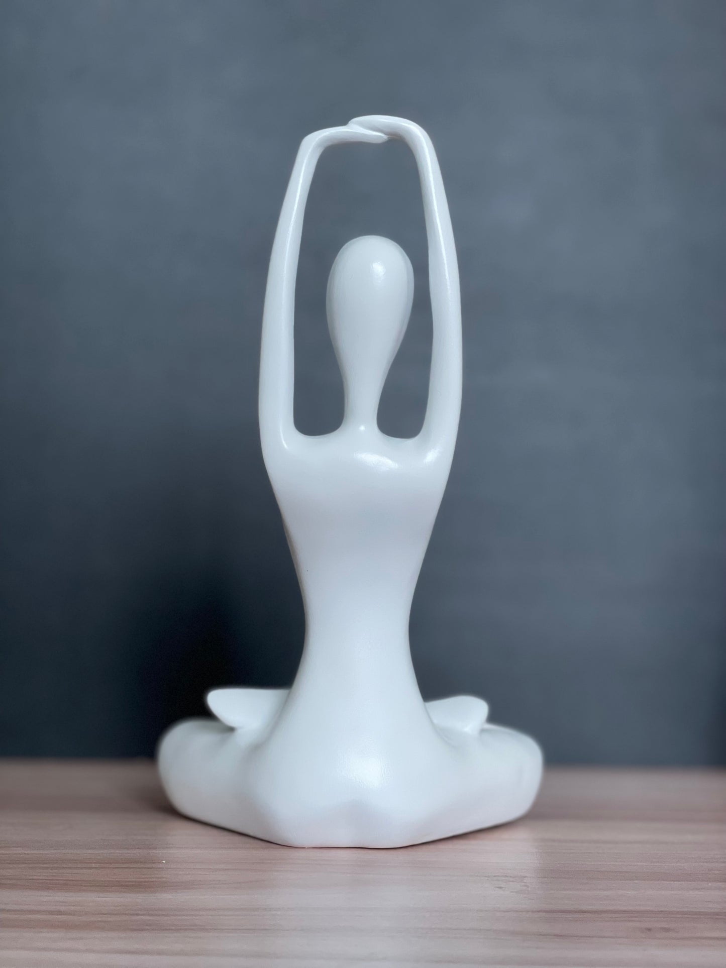 Resin Yoga Statue Lotus Pose White