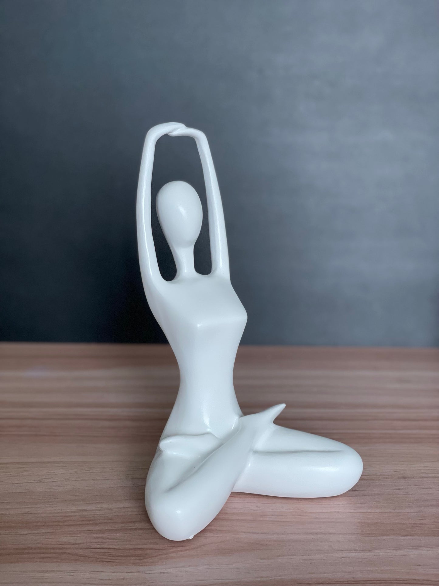 Resin Yoga Statue Lotus Pose White