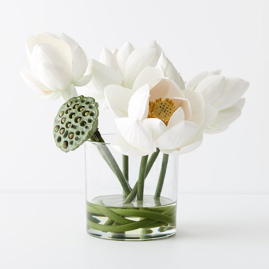 Faux Lotus Mix In Vase 32cm - Pickup In Store Only