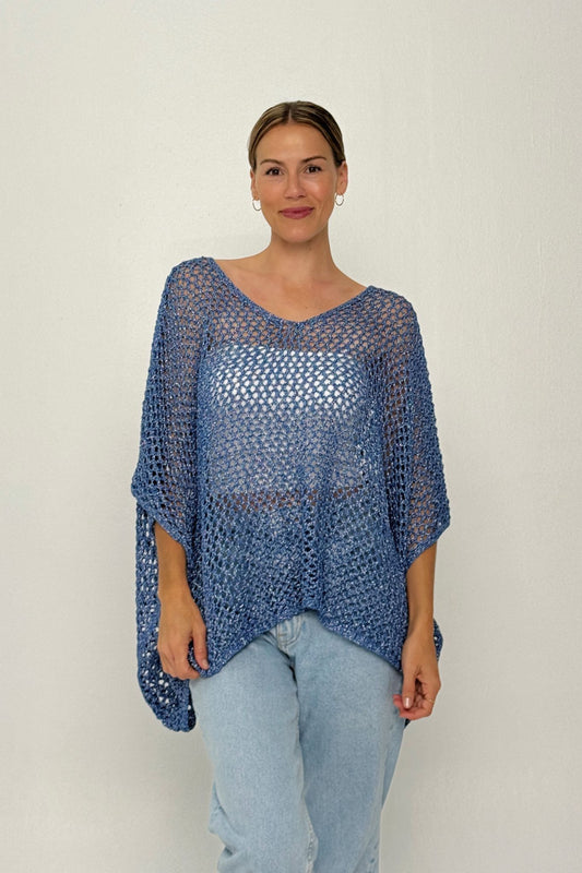 Worthier Lurex Knit Cobalt Blue