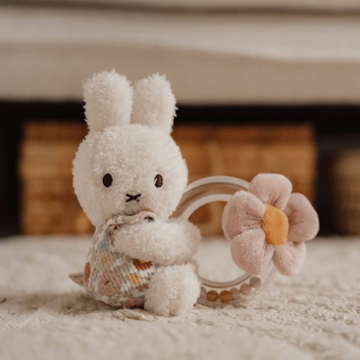 Miffy Vintage Flowers Ring Rattle - Baby Toy