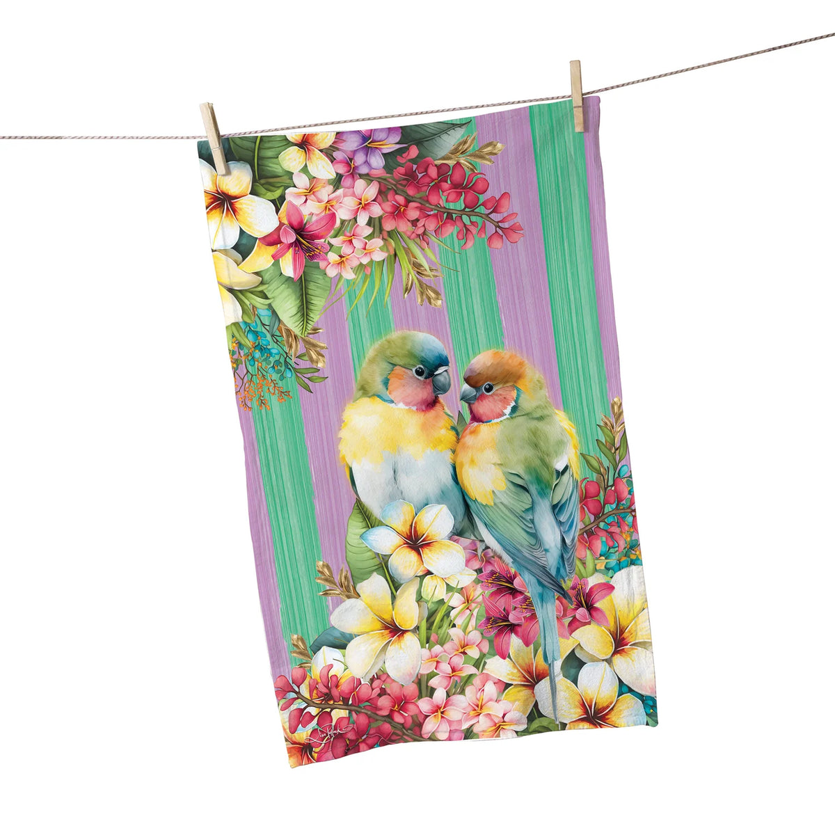 Lisa Pollock Tea Towel – Love Birds