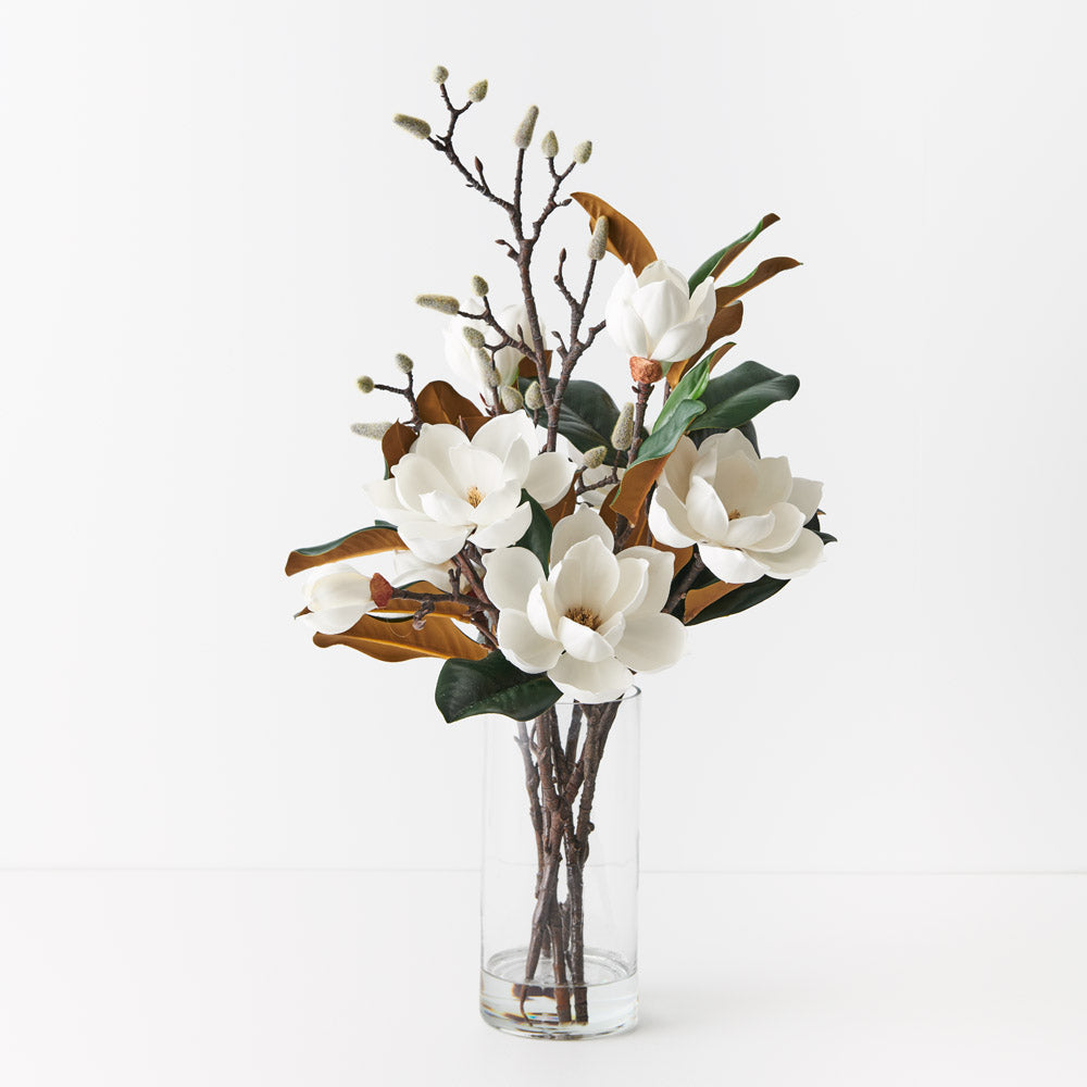 Faux Magnolia Floral Arrangements - In-Store Pickup Only