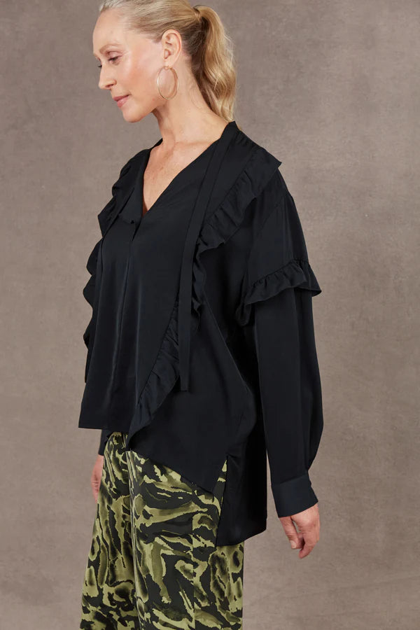 Mayan Frill Blouse Ebony