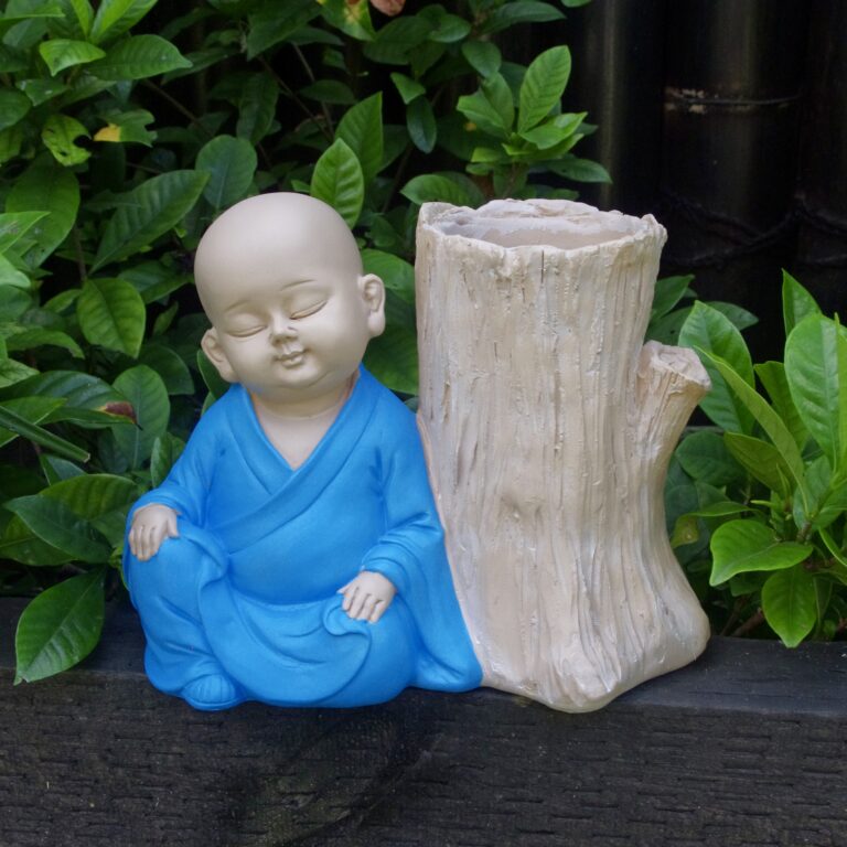 Monk Resting Statue Blue