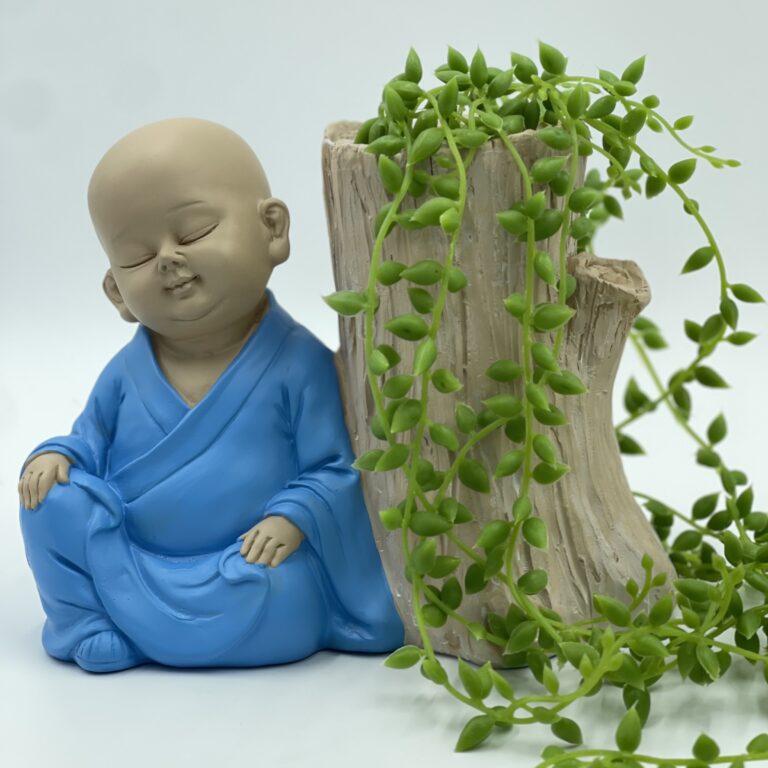 Monk Resting Statue Blue