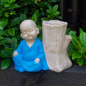Monk Resting Statue Blue