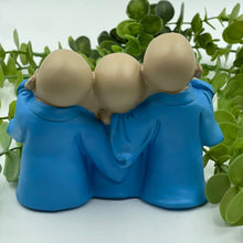 Load image into Gallery viewer, Monks Hear See Speak No Evil Statue Blue