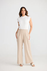 Brave & True Monty Pant – Latte Pinstripe