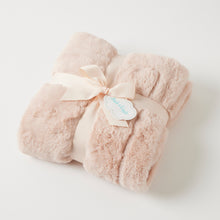 Load image into Gallery viewer, Jiggle &amp; Giggle Muse Faux Fur Baby Blanket Dusty Pink