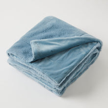 Load image into Gallery viewer, Pilbeam Living Muse Faux Fur Throw Vintage Blue