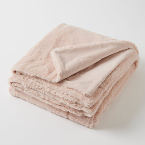 Pilbeam Living Muse Faux Fur Throw Dusty Pink