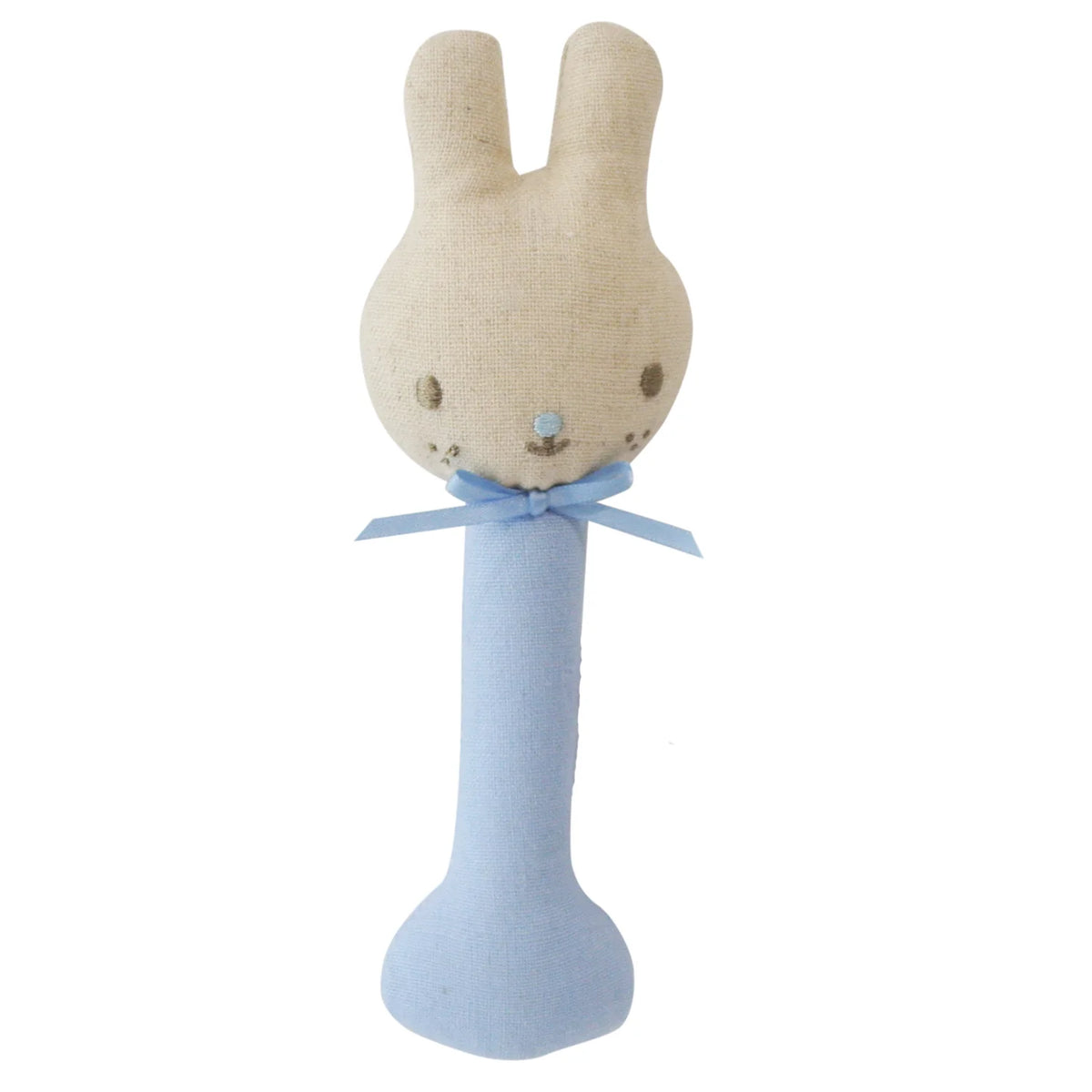 Linen Bunny Stick Rattle – Blue
