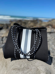 Neoprene Tote Bag – Vegan 2-Piece Set | Black & Grey