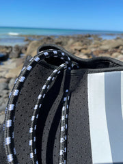 Neoprene Tote Bag – Vegan 2-Piece Set | Black & Grey